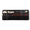A black makeup brush set of 18 professional makeup brushes with a storage bag Item Picture